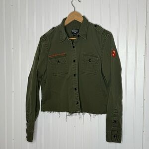 Polo Jean Co. Ralph Lauren Military Scout Cut off Button Down Shirt Shacket XL
